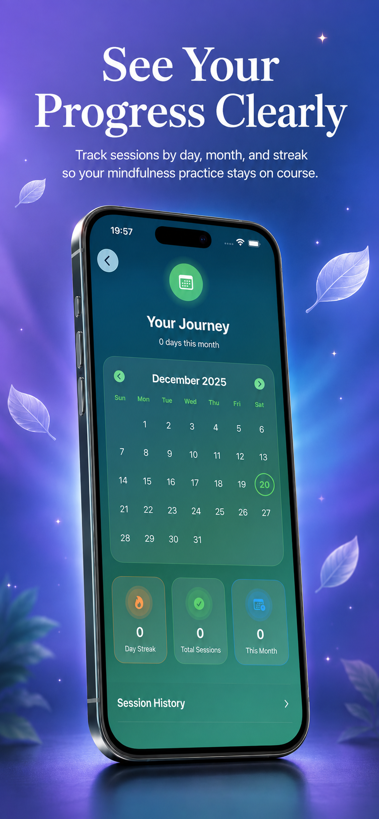 MindPeace practice progress screen