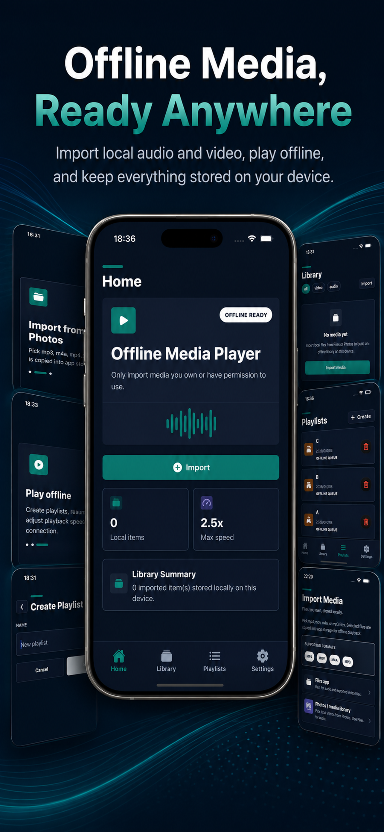 Offline Video and Audio Player library