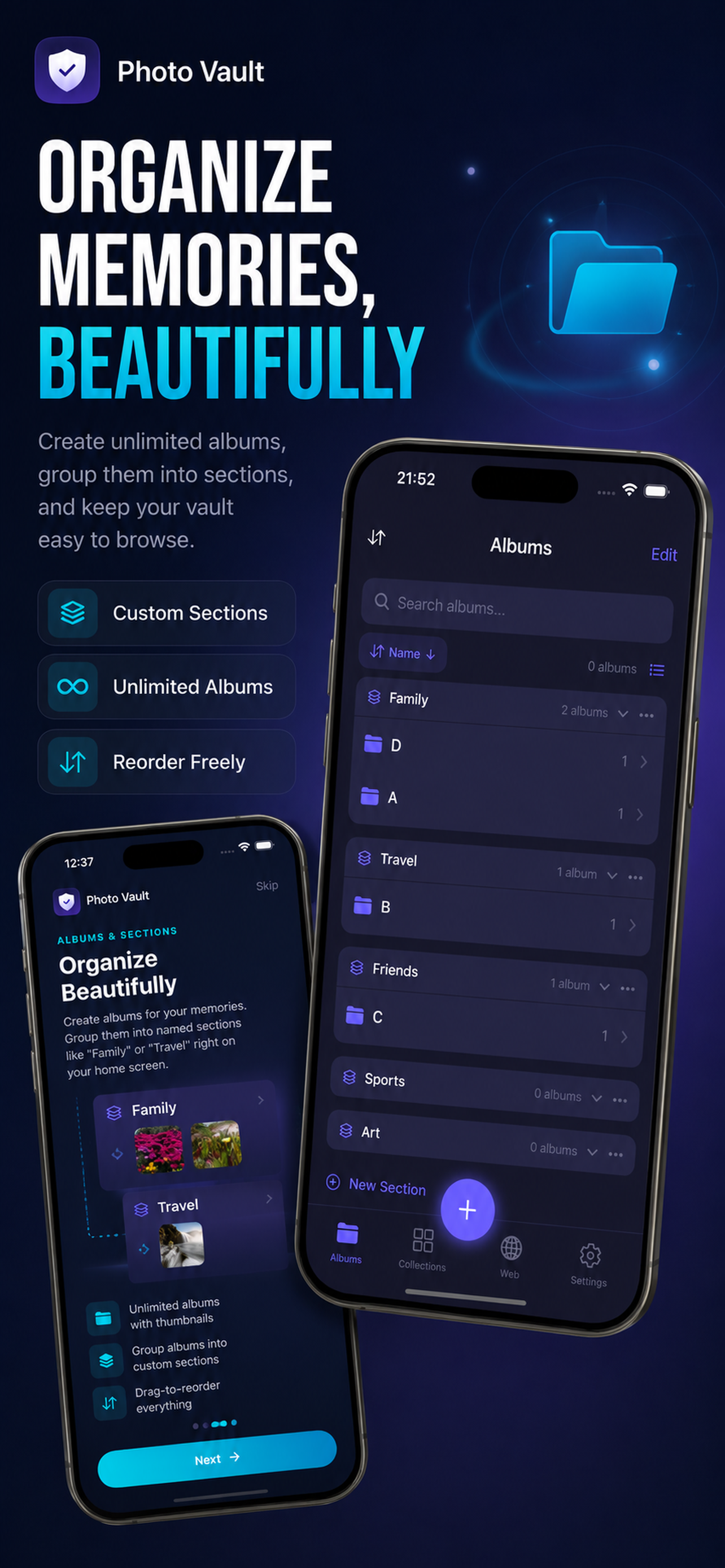 SecureGallery photo organization