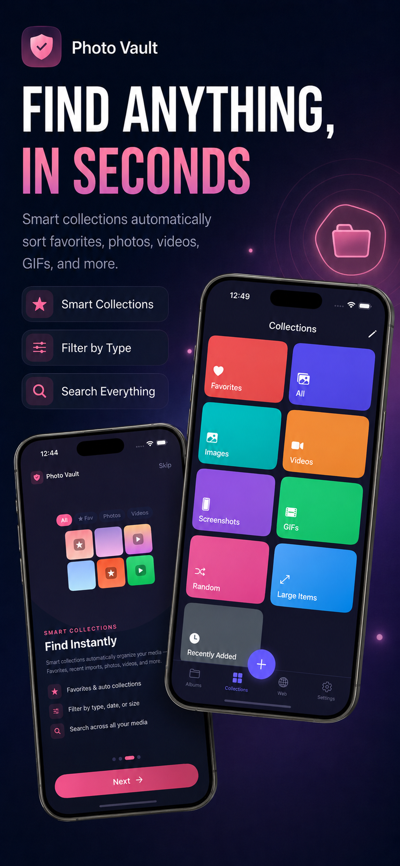 SecureGallery search screen
